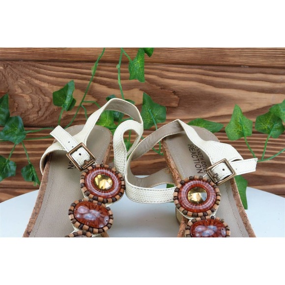 Kenneth Cole Reaction Sz 9 M Yellow Gladiator Patent Leather Women Sandals - Picture 3 of 7